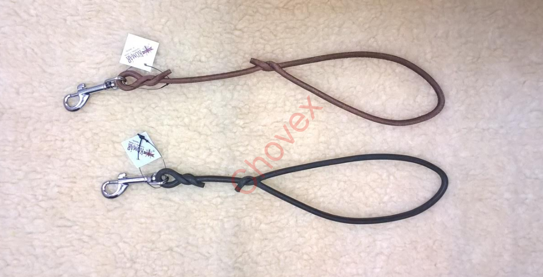 vodítko z okrúhlej kože 6mm/ 35cm  hnedé