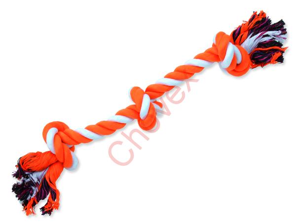 hračka uzol  bavlnený oranžovo -biely  3 knôty  50cm